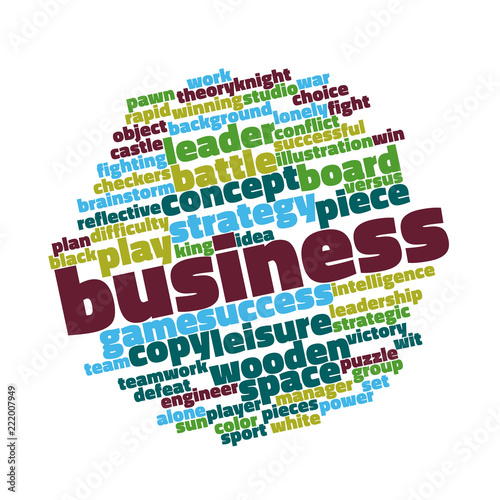 Business word cloud for strategy and competition