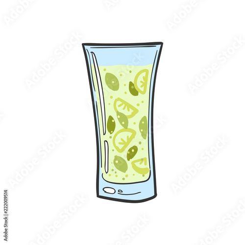 mojito summer cocktail. Alkohol refreshing drink. Bar menu