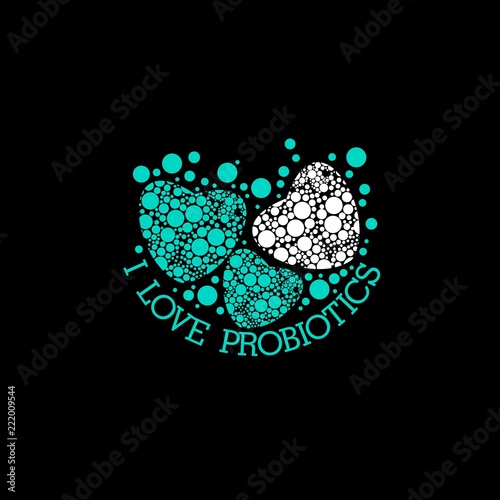 Probiotics logo. Bacteria logo. Concept of healthy nutrition ingredient for therapeutic purposes. Simple flat style trend modern logotype graphic design isolated