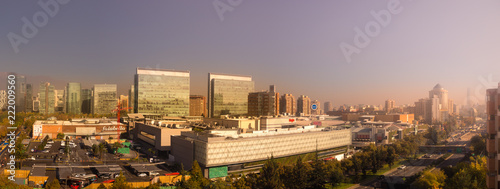 Panoramic of Santiago de Chile in las Condes, view of Parque Arauco luxury mall © Erlantz