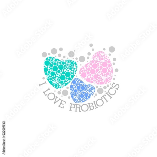 Probiotics logo. Bacteria logo. Concept of healthy nutrition ingredient for therapeutic purposes. Simple flat style trend modern logotype graphic design isolated