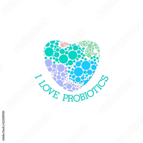 Probiotics logo. Bacteria logo. Concept of healthy nutrition ingredient for therapeutic purposes. Simple flat style trend modern logotype graphic design isolated