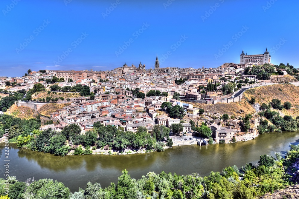 Toledo is a historic city in Castilla La Mancha, sitting majestically above the Tagus River, Spain