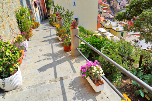 Fototapeta Naklejka Na Ścianę i Meble -  Italy, Riomaggiore colorful streets