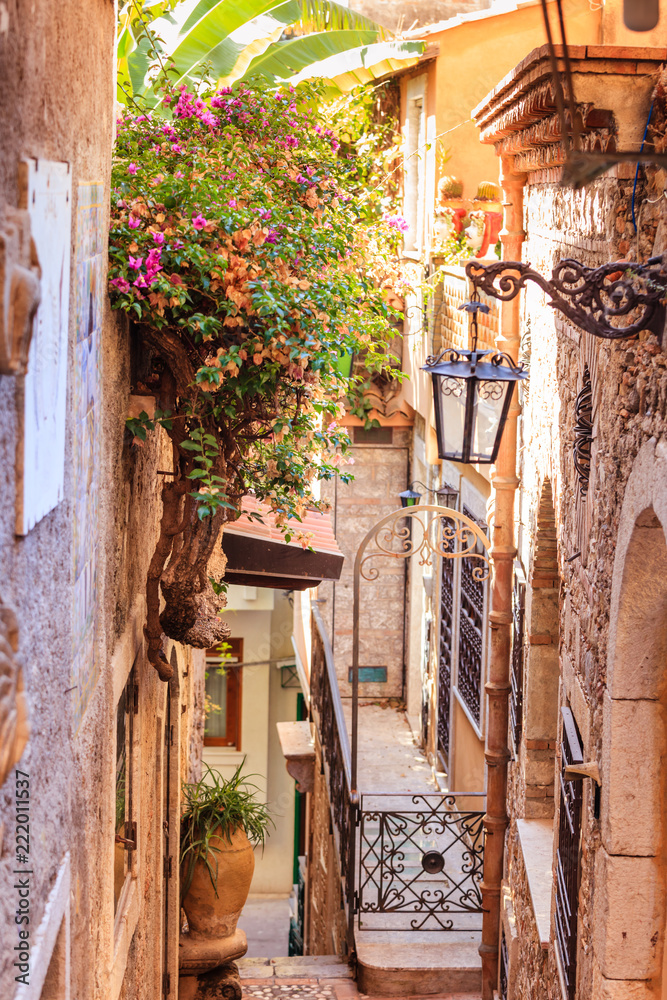 Street of Taormina city