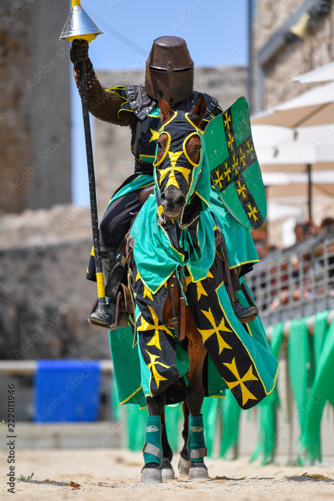 Knights fights in the old crusader fortress in old Acre