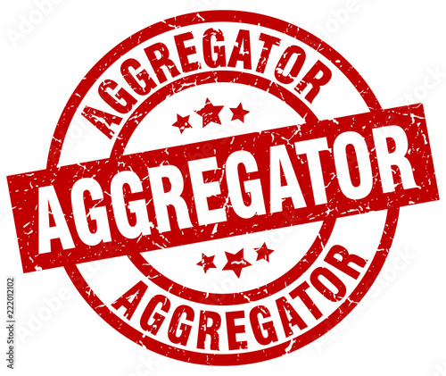 aggregator round red grunge stamp