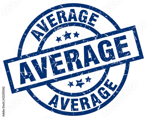average blue round grunge stamp