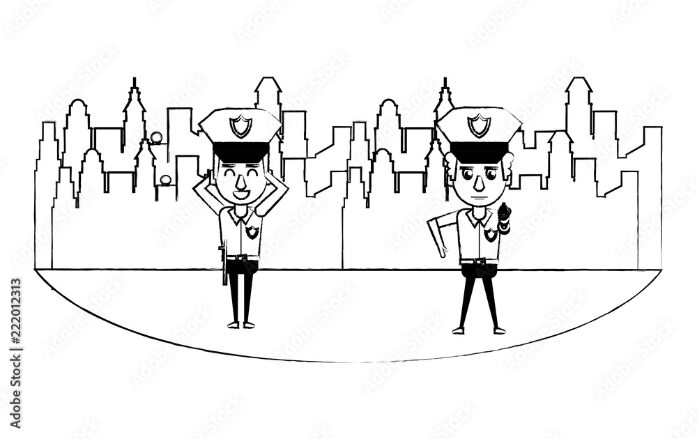 Cops in the city sketch Cops in the city sketch