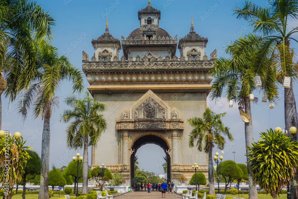 Patuxay Monument in the capital of Laos - Vientiane