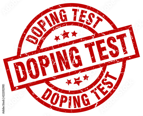 doping test round red grunge stamp