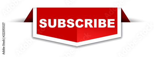 red and white banner subscribe