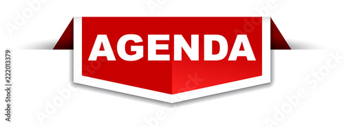 red and white banner agenda