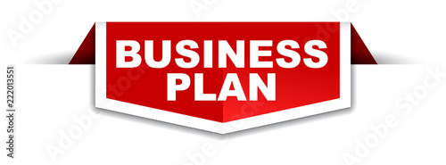 red and white banner business plan