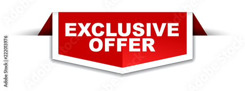 red and white banner exclusive offer