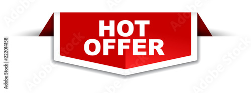 red and white banner hot offer