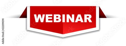 red and white banner webinar