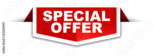 red and white banner special offer