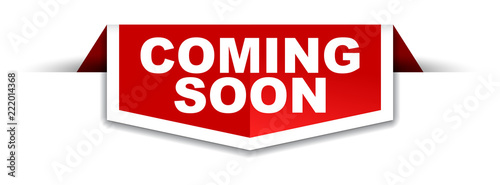 red and white banner coming soon