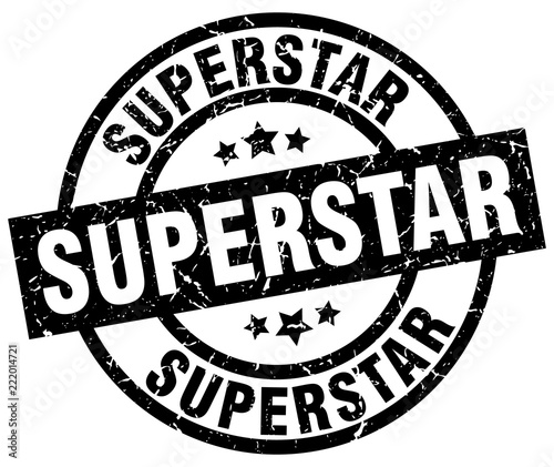 superstar round grunge black stamp