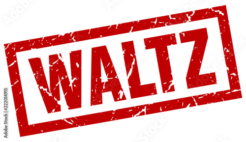 square grunge red waltz stamp