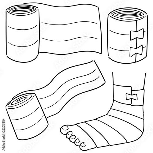 vector set of medical bandage
