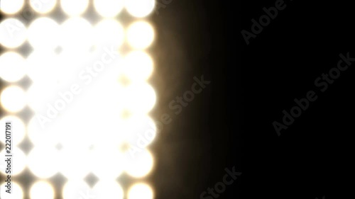 Stage lights. Close-up. Floodlight Lights Flashing Wall . photo