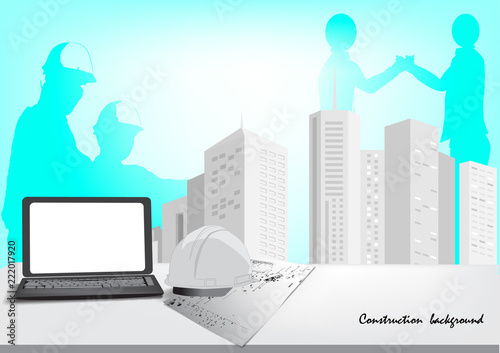 Office construction and design background
