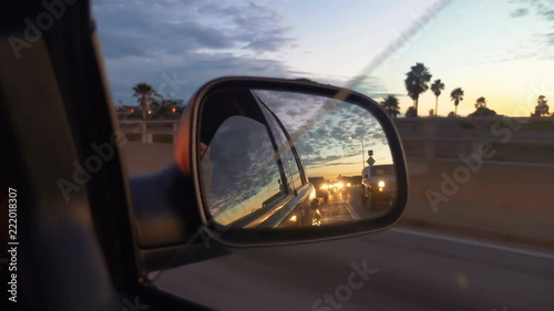 POV driving a car at night in California in 4k slow motion 60fps