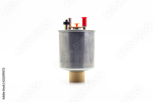 Car fuel filter for diesel engine. Isolated on a white background with a clipping path.