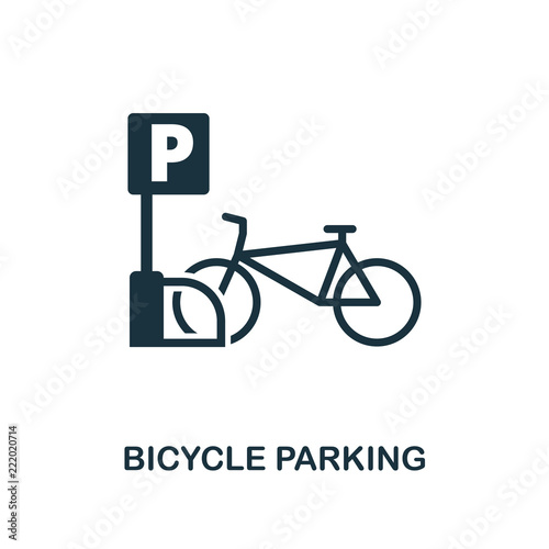 Bicycle Parking icon. Monochrome style design from city elements icon collection. UI. Pixel perfect simple pictogram bicycle parking icon. Web design, apps, software, print usage.