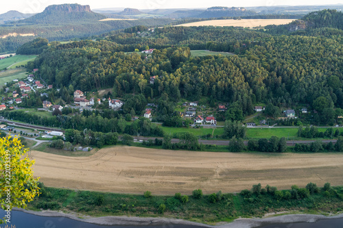 Landscapes of Saxon Switzerland - is the German part of Elbe Sandstone Mountains. The valley of the river Elbe.