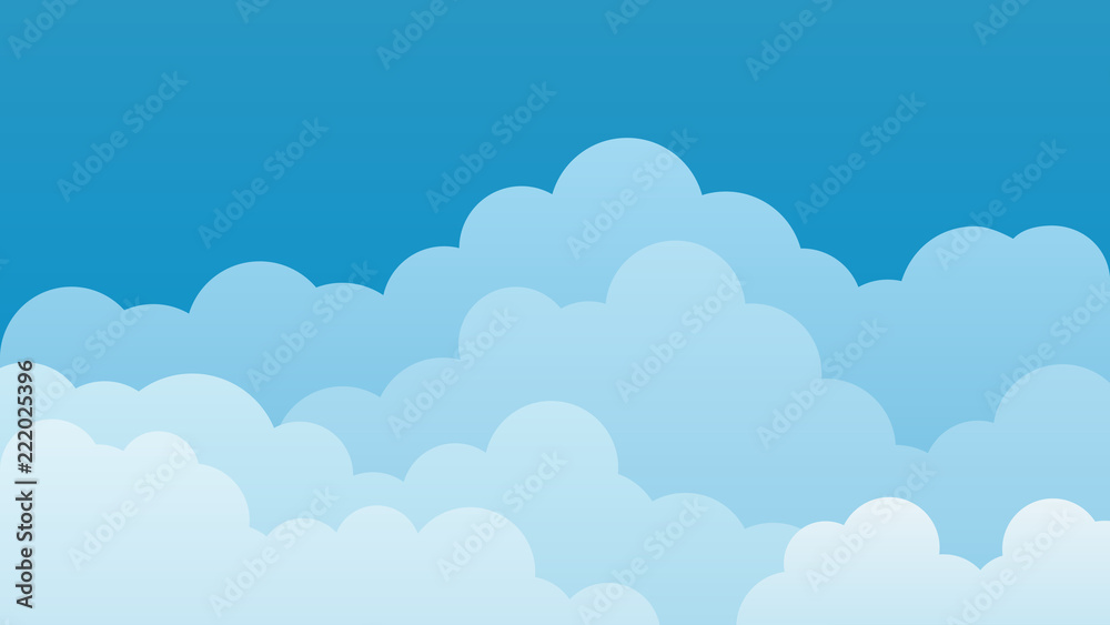 Sky and Clouds Background. Stylish design with a flat poster, flyers, postcards, web banners. Isolated Object. Vector illustration.