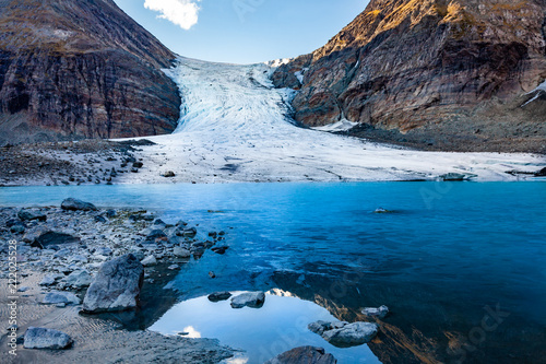 Steindalsbreen Glacier in North Norway, Lyngen Alps near Tromso - attractions for visitor in Scandinavia