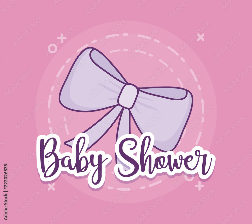 baby shower card with ribbon bow