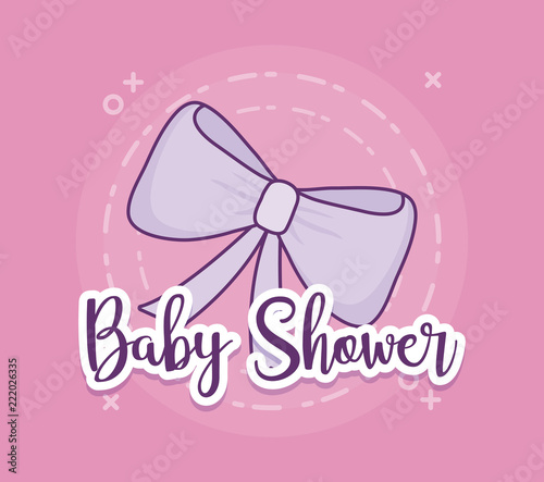 baby shower card with ribbon bow