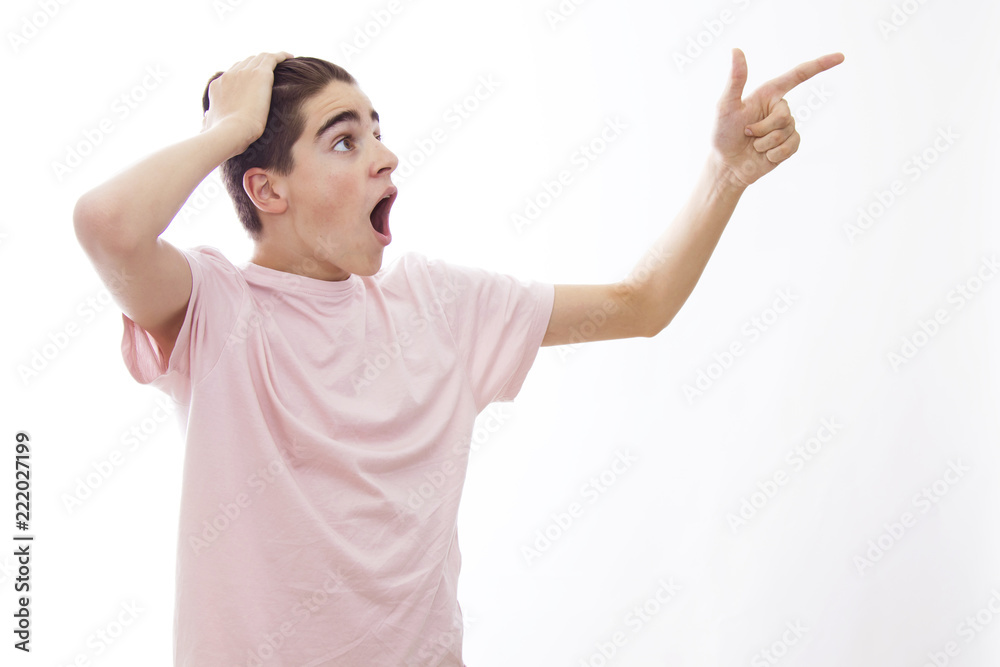 young teenage student to fashion isolated