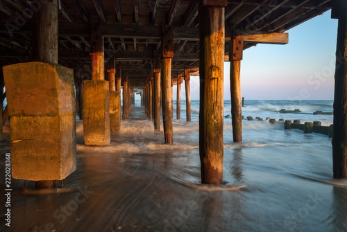 Under the Boardwalk with Ocean Waves