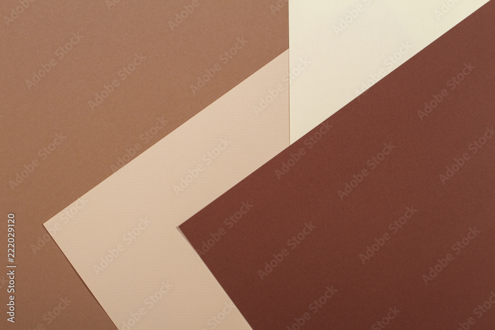 Color papers geometry composition background with beige and brown tones