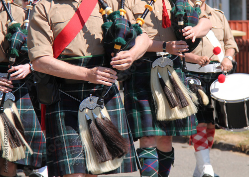 The Pipes and Drums of a Traditional Scottish Band.