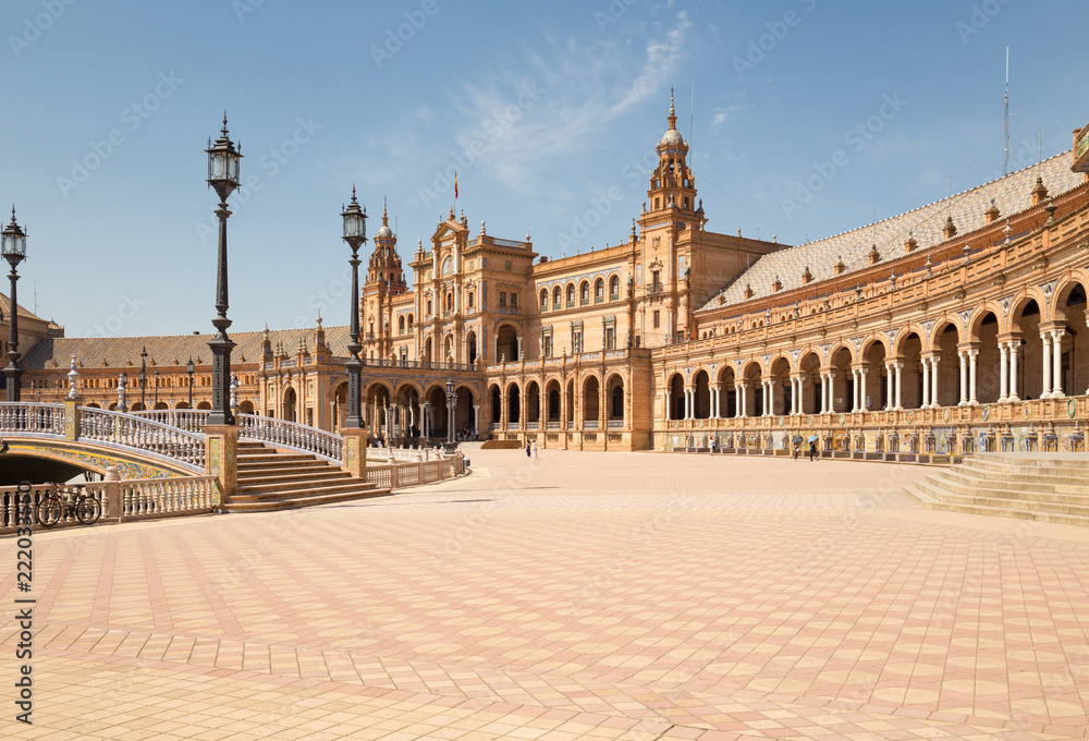 Fototapeta premium Seville, Spain. Spanish square (Plaza de Espana)