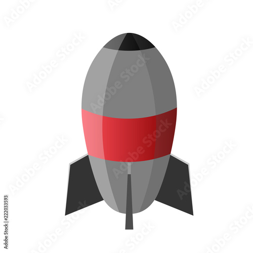 Nuclear rocket , Nuclear weapons , bomb . vector illustration