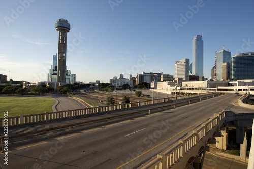 Downtown Dallas Buildings with Houston St. in view 