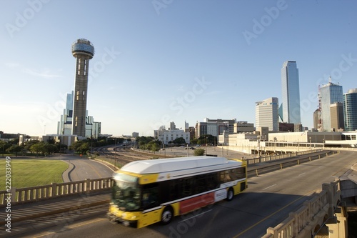 Downtown Dallas with Bus Speeding By © mario