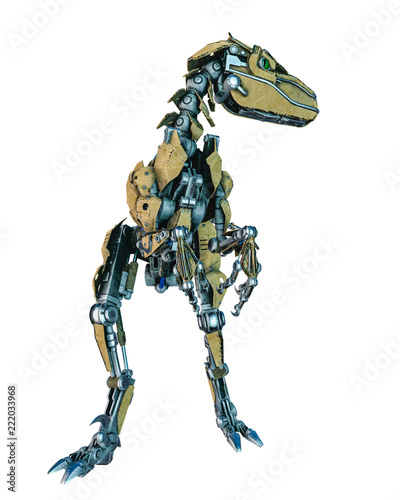 dinosaur robot in a white background