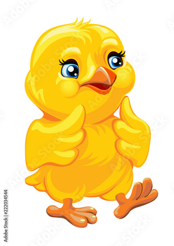 Vector illustration cute chicken. Easter Character for Chicken Card