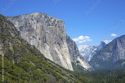 Tunnel View with El Capitan and Half Dome, Yosemite National Park in California.