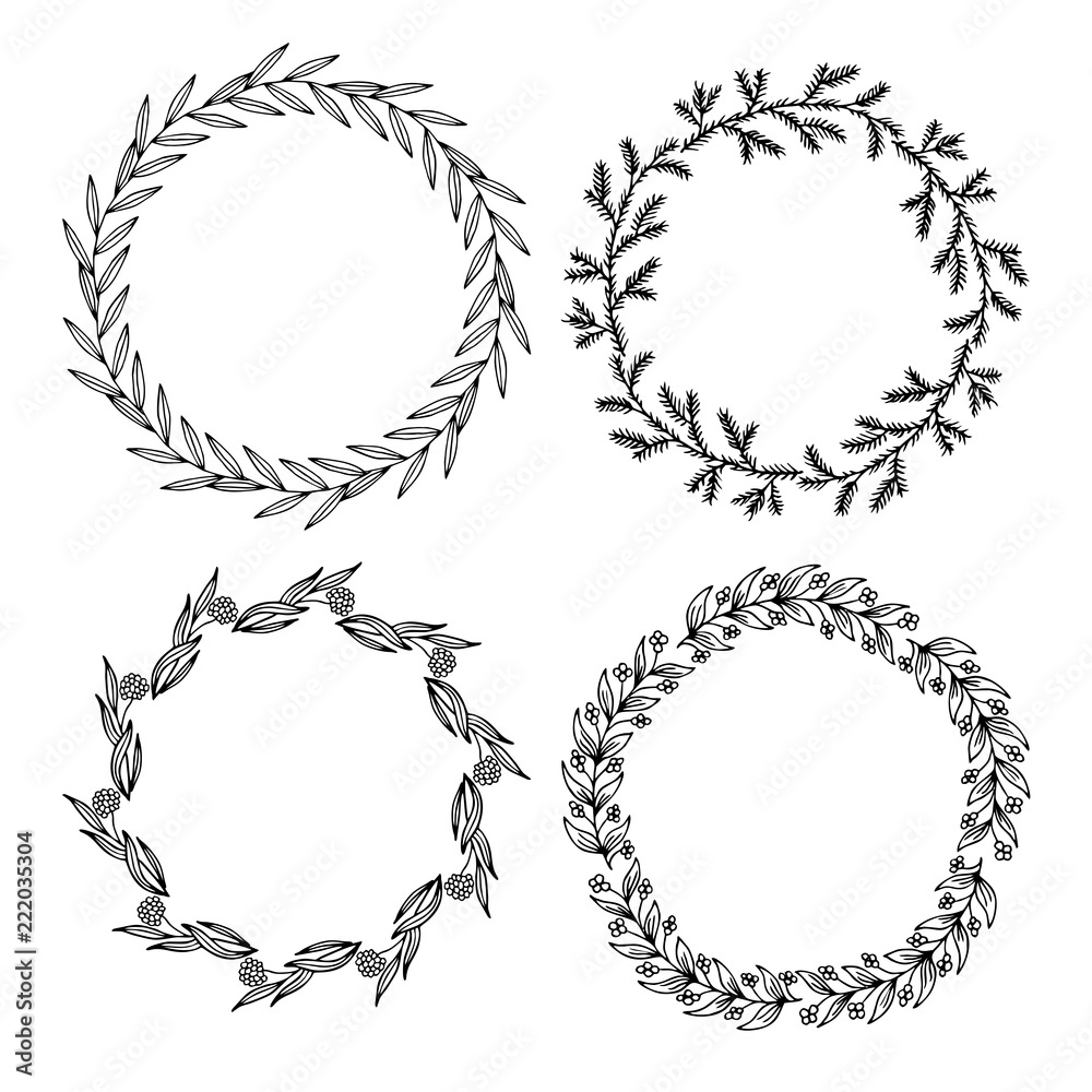 Hand drawn vector illustration - Laurels and wreaths. Design elements for invitations, greeting cards, quotes, blogs, posters and more. Perfect For Wedding Frames. Hand drawn vector illustration - Laurels and wreaths. Design elements for invitations, greeting cards, quotes, blogs, posters and more. Perfect For Wedding Frames.