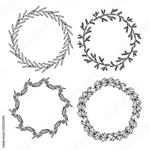 Hand drawn vector illustration - Laurels and wreaths. Design elements for invitations, greeting cards, quotes, blogs, posters and more. Perfect For Wedding Frames.