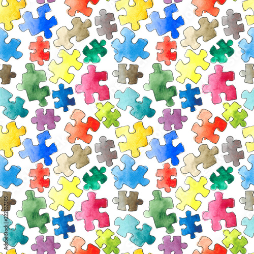 puzzle pattern seamless. Cartoon puzzle Seamless wallpaper